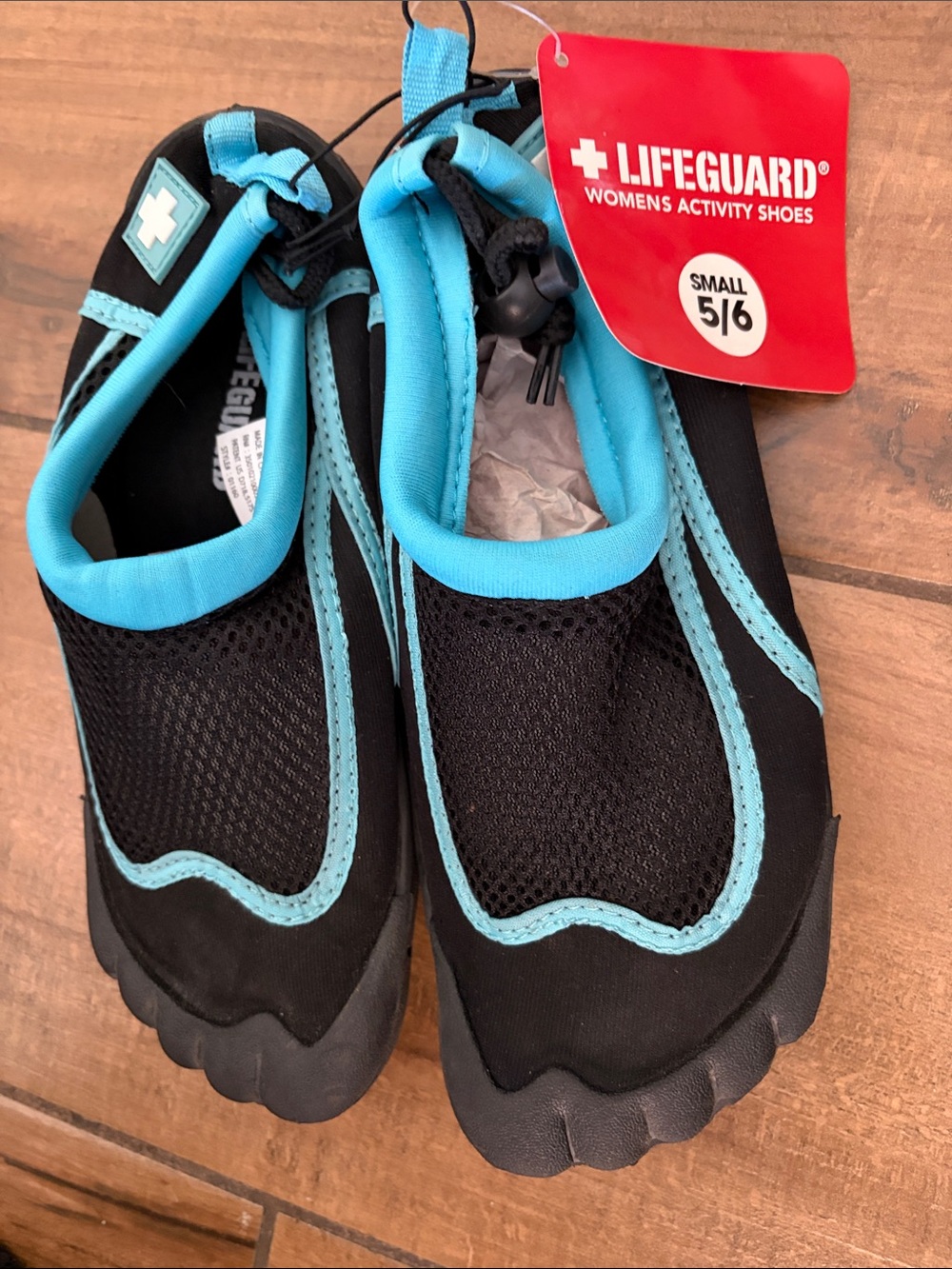 Lifeguard Kids' Black & Turquoise Water Shoes
